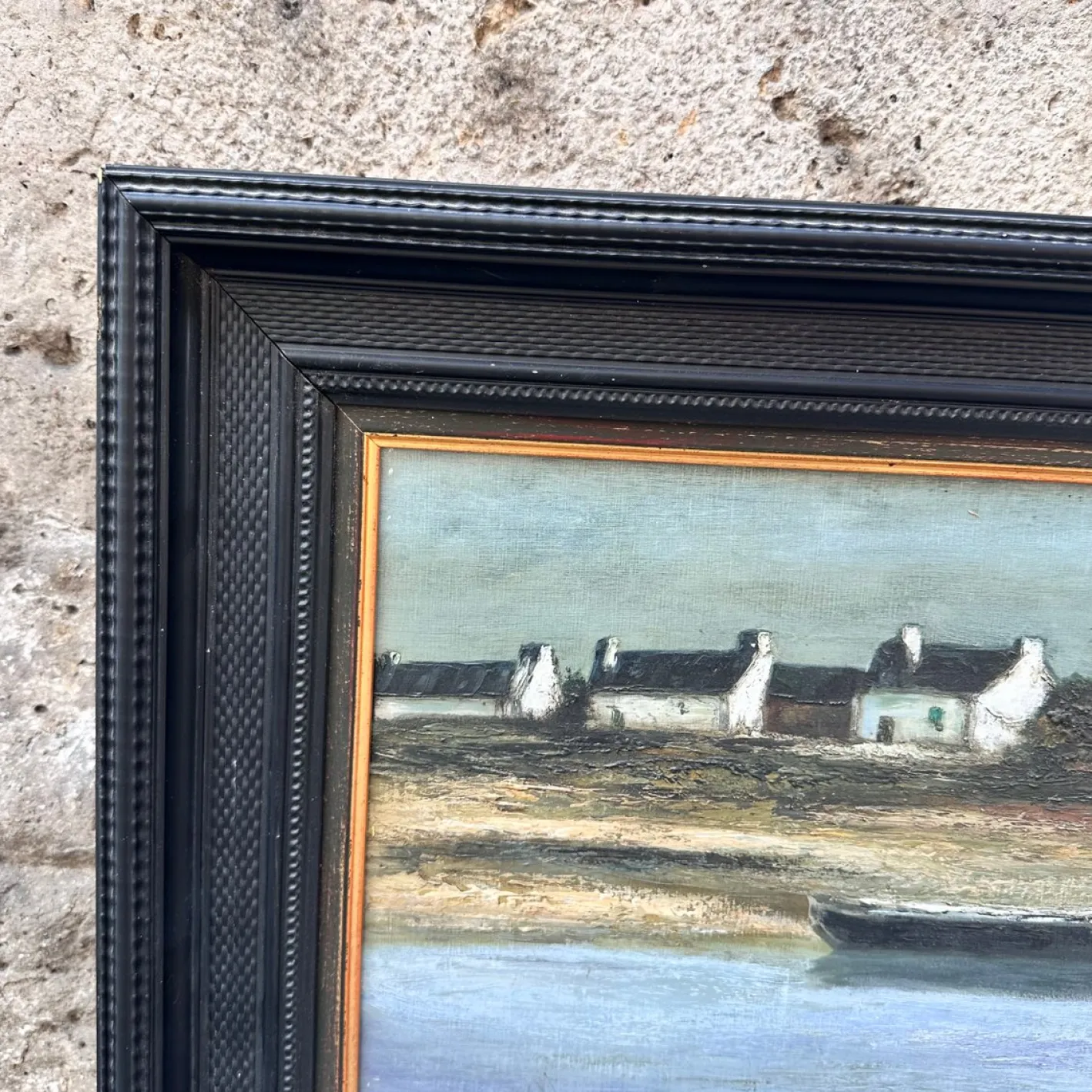 Ronald, Kabinen der Französischen Bretagne, 20. Jh., Ölgemälde auf Leinwand, Gerahmt