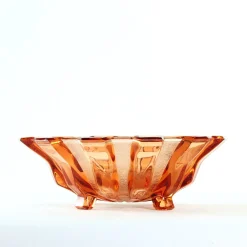 Rosa Glasschale von Hermanova Hut, Tschechoslowakei, 1950er