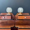 Rosa Lampen aus Glas und Rosa Alabaster, 1970, 2er Set