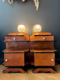 Rosa Lampen aus Glas und Rosa Alabaster, 1970, 2er Set