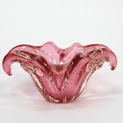 Rosa Murano Glas Tablett, 1960er