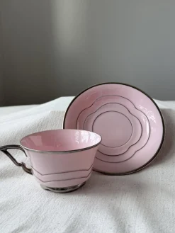 Rosa Porzellan Kaffee- und Teeservice von Epiag, 1920er, 19 . Set