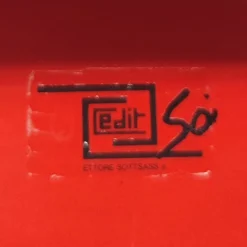 Rote Hsing Vase von Ettore Sottsass, Italien, 1980er