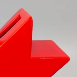 Rote Hsing Vase von Ettore Sottsass, Italien, 1980er