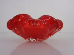 Rote Italienische Vintage Murano Glasschale, 1960er