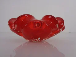 Rote Italienische Vintage Murano Glasschale, 1960er