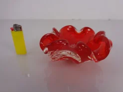 Rote Italienische Vintage Murano Glasschale, 1960er