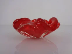 Rote Italienische Vintage Murano Glasschale, 1960er