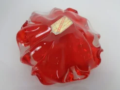 Rote Italienische Vintage Murano Glasschale, 1960er