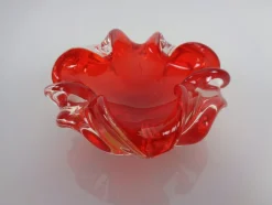 Rote Italienische Vintage Murano Glasschale, 1960er