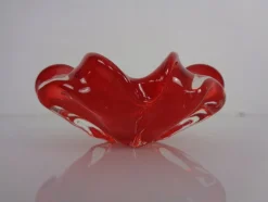 Rote Italienische Vintage Murano Glasschale, 1960er