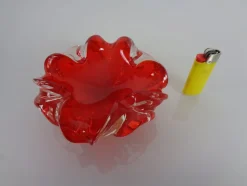 Rote Italienische Vintage Murano Glasschale, 1960er
