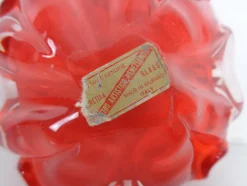 Rote Italienische Vintage Murano Glasschale, 1960er