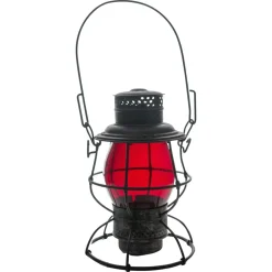 Rote Lampe aus Eisenblech von Adlake Adams und Westlake Railway Lantern, USA, 1908