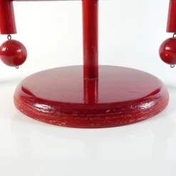Roter Kerzenständer aus Holz von Aarikka Finland, 1960er