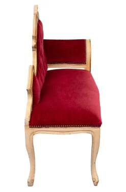 Rotes Louis XVI Flursofa aus Samt, 1950er