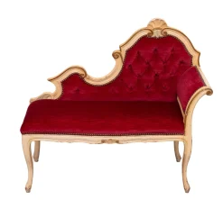 Rotes Louis XVI Flursofa aus Samt, 1950er