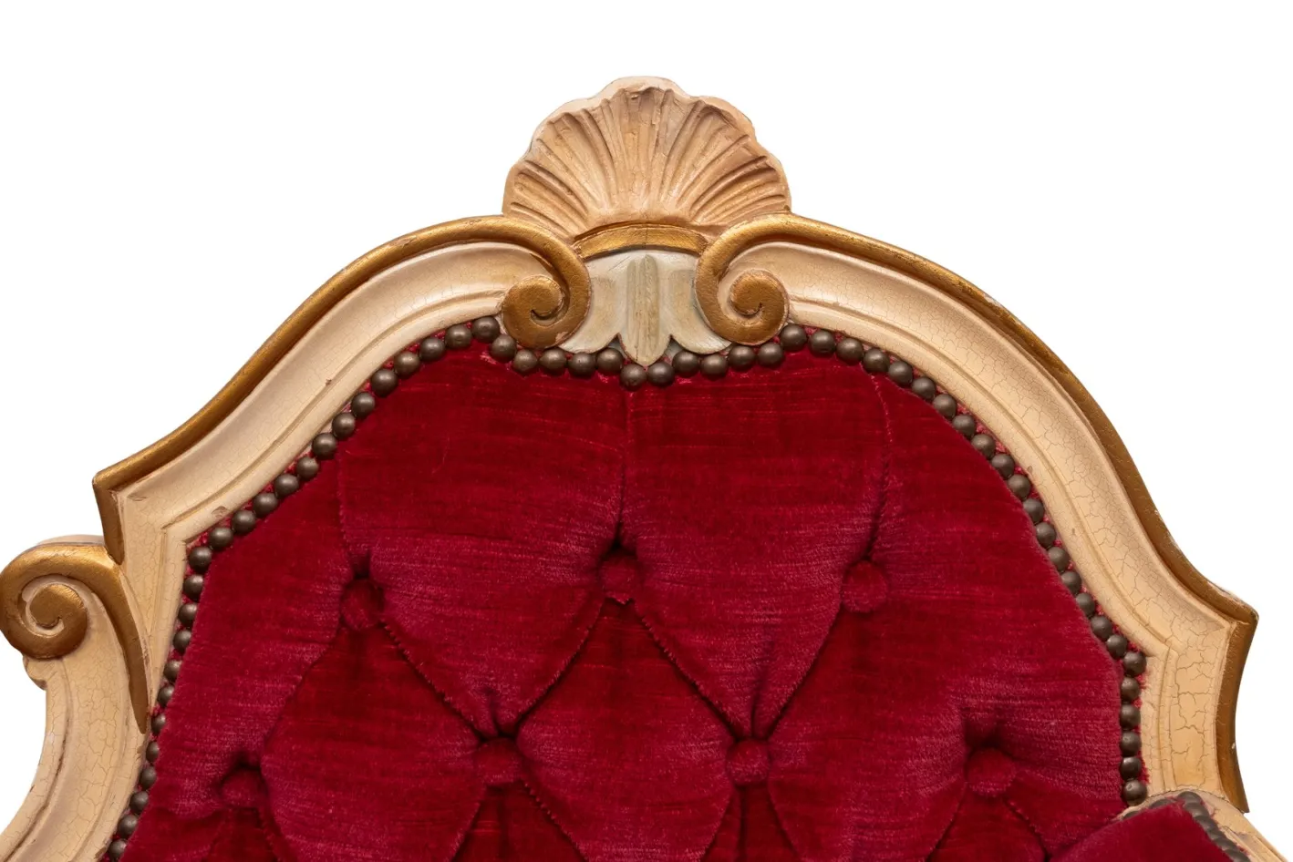 Rotes Louis XVI Flursofa aus Samt, 1950er