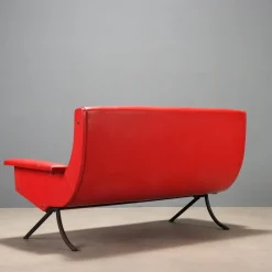 Rotes Vintage Sofa aus Skai, 1960er
