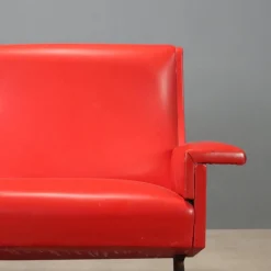 Rotes Vintage Sofa aus Skai, 1960er