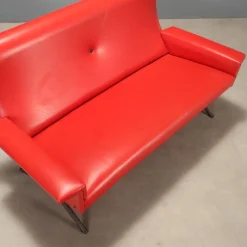 Rotes Vintage Sofa aus Skai, 1960er