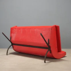 Rotes Vintage Sofa aus Skai, 1960er