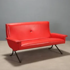 Rotes Vintage Sofa aus Skai, 1960er