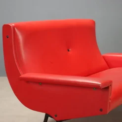 Rotes Vintage Sofa aus Skai, 1960er