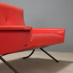 Rotes Vintage Sofa aus Skai, 1960er