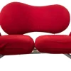 Rotes wandelbares Sofa Bonaldo zugeschrieben, 1980er