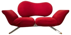 Rotes wandelbares Sofa Bonaldo zugeschrieben, 1980er