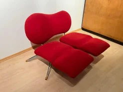 Rotes wandelbares Sofa Bonaldo zugeschrieben, 1980er