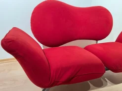 Rotes wandelbares Sofa Bonaldo zugeschrieben, 1980er