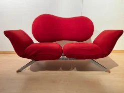 Rotes wandelbares Sofa Bonaldo zugeschrieben, 1980er