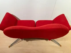 Rotes wandelbares Sofa Bonaldo zugeschrieben, 1980er