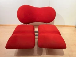 Rotes wandelbares Sofa Bonaldo zugeschrieben, 1980er