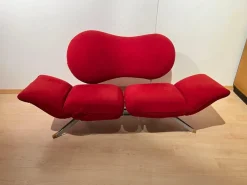 Rotes wandelbares Sofa Bonaldo zugeschrieben, 1980er