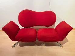 Rotes wandelbares Sofa Bonaldo zugeschrieben, 1980er