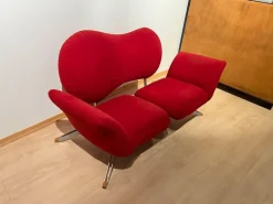 Rotes wandelbares Sofa Bonaldo zugeschrieben, 1980er