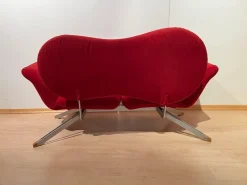 Rotes wandelbares Sofa Bonaldo zugeschrieben, 1980er