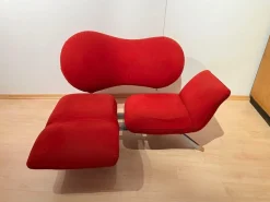 Rotes wandelbares Sofa Bonaldo zugeschrieben, 1980er