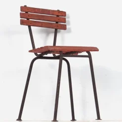 Rote Vintage Gartenstühle, 1920, 4 . Set