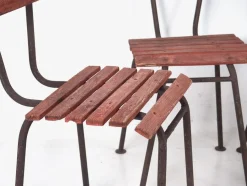 Rote Vintage Gartenstühle, 1920, 4 . Set