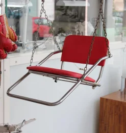 Rote Vintage Kinderschaukel, 1950er