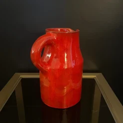 Rote Vintage Vase von den Gebrüdern Cloutier, 1960er