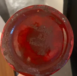 Rote Vintage Vase von den Gebrüdern Cloutier, 1960er