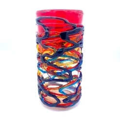 Rote Zylindrische Vase aus Muranoglas von YourMurano