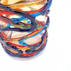 Rote Zylindrische Vase aus Muranoglas von YourMurano