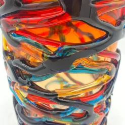 Rote Zylindrische Vase aus Muranoglas von YourMurano