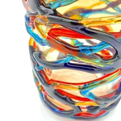 Rote Zylindrische Vase aus Muranoglas von YourMurano